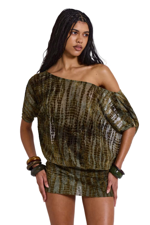 Snakeskin Backless Mini Dress