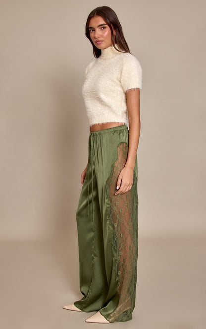 Satin Lace Pants